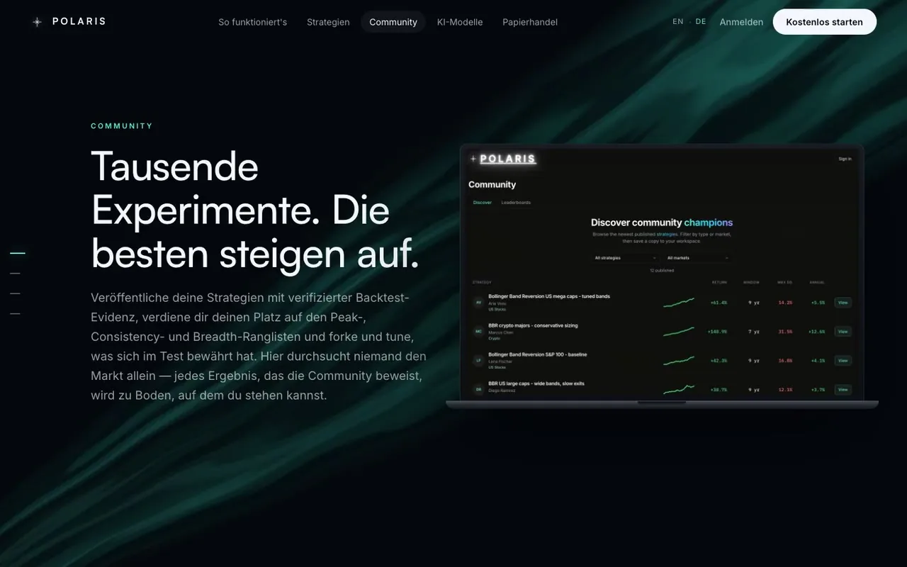 Polaris: die Community-Seite mit Strategien und Ranglisten